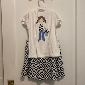 Matching top and skirt.